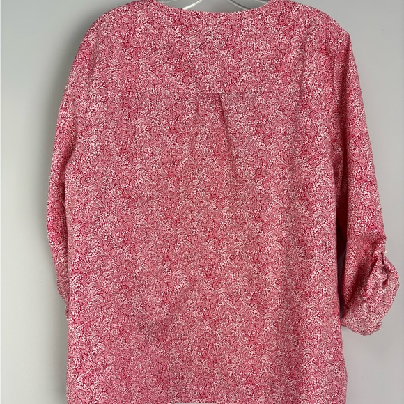 Liberty Art Fabrics Tunic Top Pink White Floral Cotton Women’s XXL - Picture 3 of 14